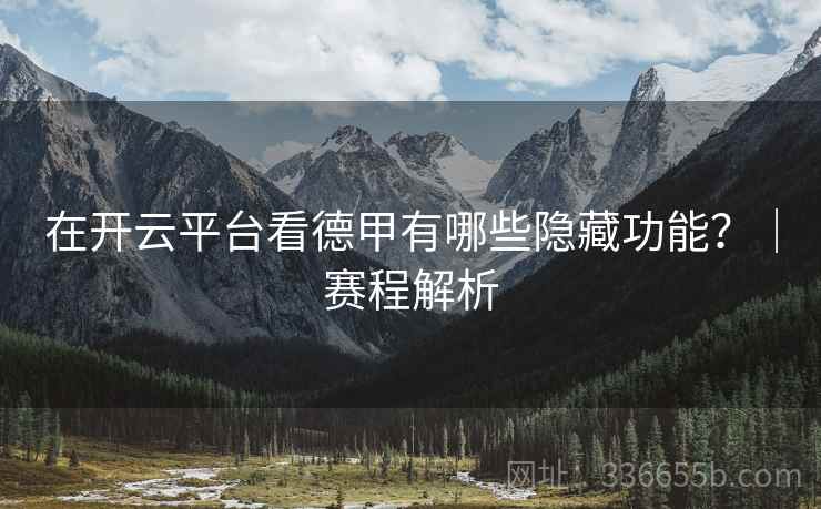 在开云平台看德甲有哪些隐藏功能？｜赛程解析